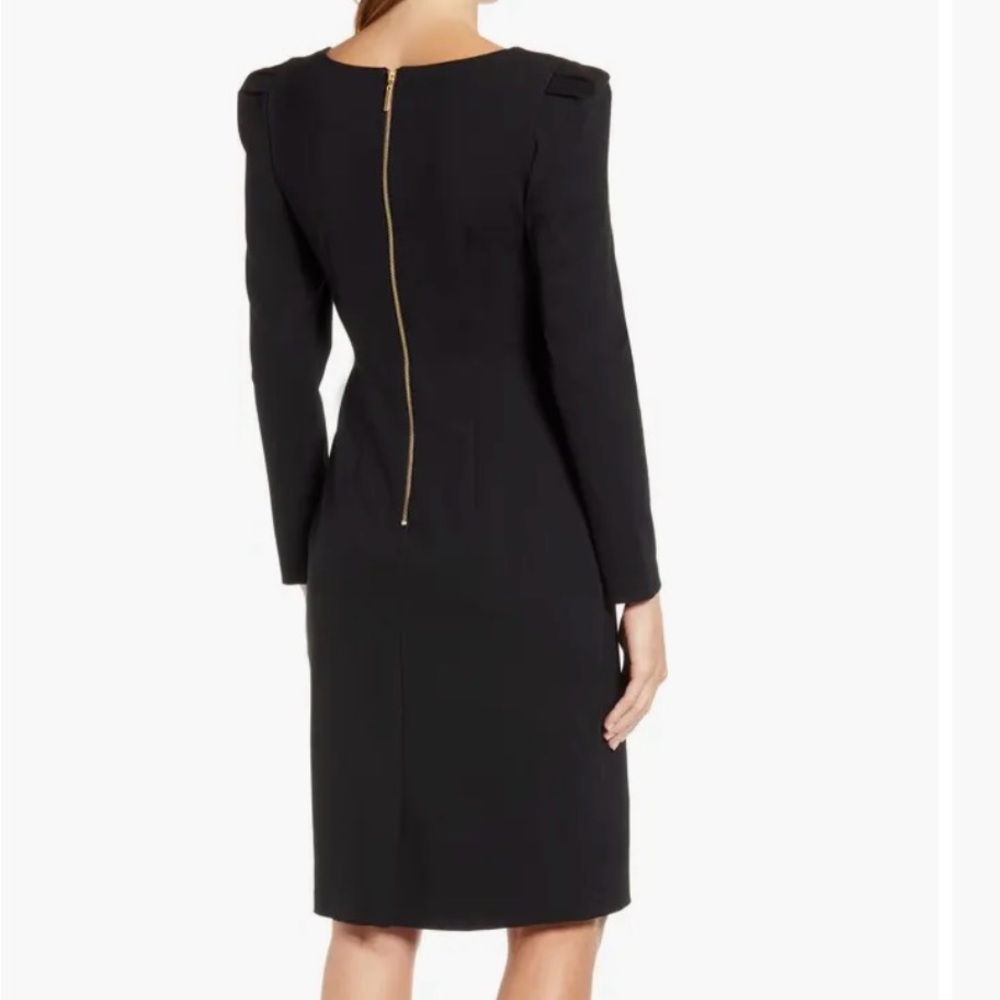 Rachel Parcell Black Long Sleeve Square Neck Ponte Dress